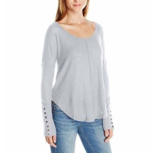 Lucky Brand thermal top raw edge women’s Size Small
